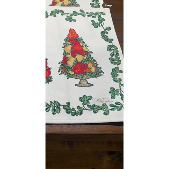 Williamsburg Topiary Fruit French Country Placemats Set 4 Pears Strawberry Lemon - Picture 7 of 7